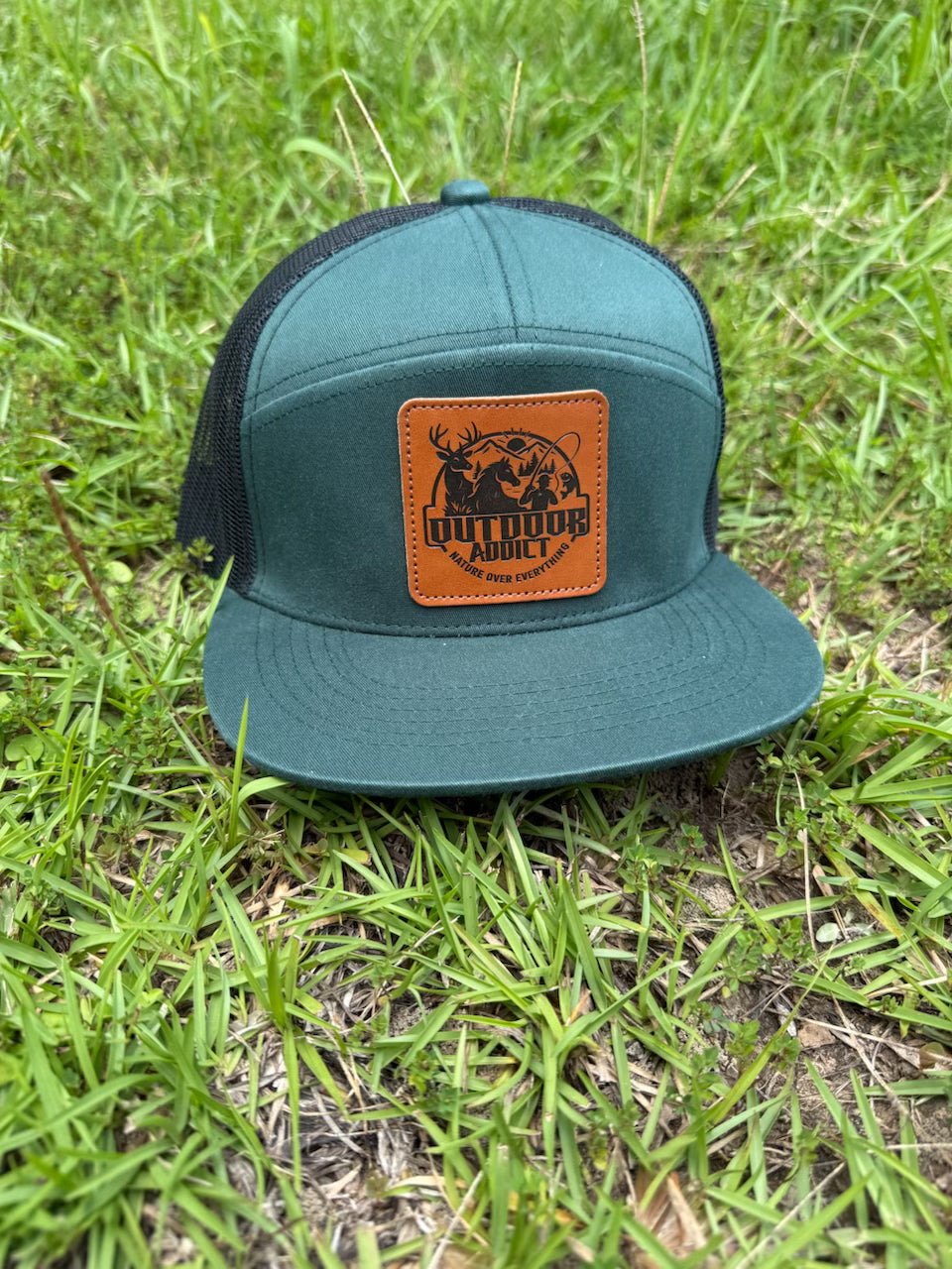 Nature Over Everything Patch Hat- Hunter Green