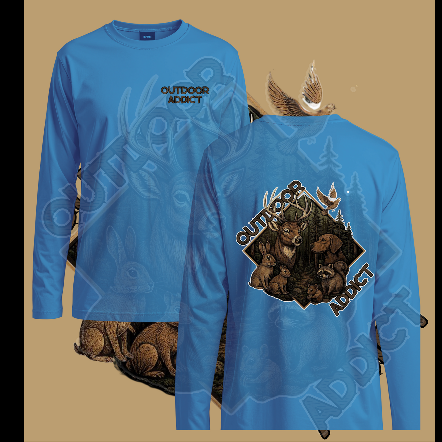 Baby Blue Long Sleeve Back Woods Addition