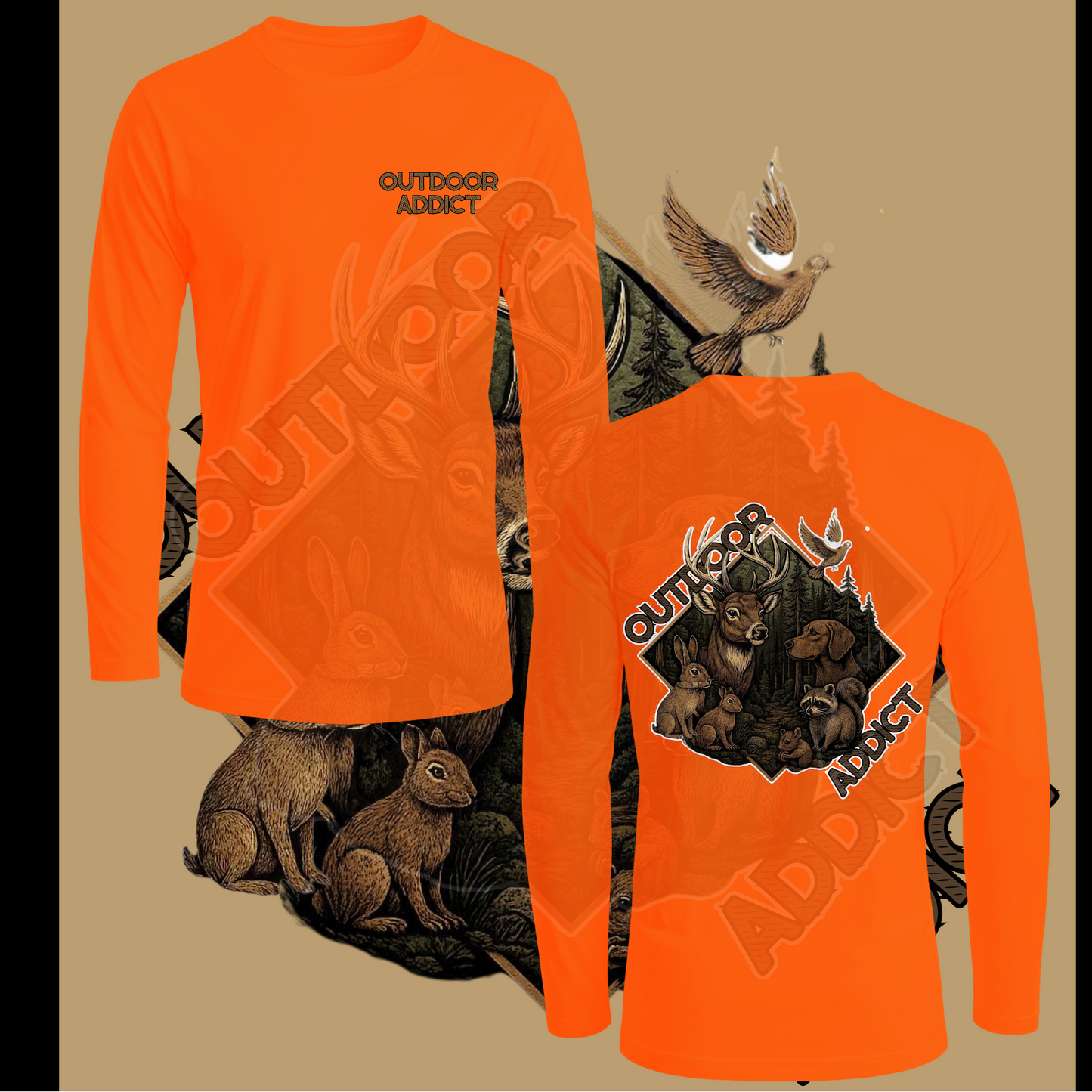 Orange Long Sleeve Back Woods Addition